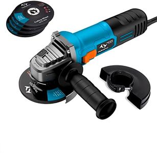 Amoladora Angular Profesional,Tilswall 860W 12000 RPM 125mm, con 3 Discos de Corte y 2 Esmerilado,Cubierta Protectora para Esmerilado/Pulido/Corte
