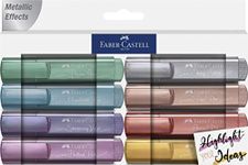 Faber-Castell Creative Studio Highlighter Tl 46 Metallic, Multicoloured, Wallet 8, For Art, Craft, Drawing, Sketching, Home, School, University, Colouring