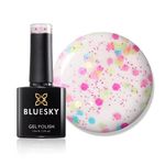 Bluesky Gel Nail Polish, Confetti Pop, Clear Base, Multicoloured Glitter, Long Lasting, Chip Resistant, 10ml (Requires Drying Under UV LED Lamp)