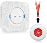 CallToU Caregiver Pager Wireless Call Button Nurse Alert System 500+ Feet for Home, Elderly, Patient, Disabled 1 Plugin Receiver 1 Waterproof Transmitter