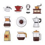 Pandahall 10Pcs Coffeemaker Enamel Brooch Pins Set Alloy Enamel Lapel Pins Creative Lovely Enamel Button Pins Metal Lapel Badge for Backpack Clothes Jacket Coat Bag Hat Scarf Decoration