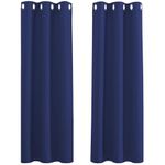 PONY DANCE Nursery Blackout Curtains - 63-inch Drop Blackout Curtains Kid's Room Energy Saving Noise Reducing Window Treatments Good Sleep, W 42-inch x L 63-inch, 1 Pair, Blue