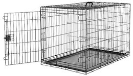 Amazon Basics Foldable Metal Wire Dog Crate with Tray, Single Door, 48 Inch