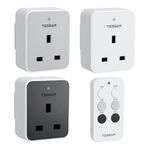 Remote Control Plug Socket UK, TESSAN Remote Control Sockets, Remote Plug with 30m Operating Range, Programmable Wireless Plug with Remote Control for Household Appliances(3 Socket 1 Remote Switch)