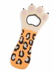 Cute Cat Paw Shape Bottle Opener, Refrigerator Magnet Silicone Metal Bottle Opener for Beer Coke Bartender Kitchen Barware (Leopard Orange)