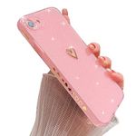 ZTUOK Compatible with iPhone 6/6s Case for Girls Women,Love Heart Pattern Design Soft TPU Shockproof Protective Case Bling Sparkly Glitter Cover for iPhone 6/6s-Pink