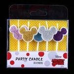 Party Port Mickey/Minnie Glitter Colorful Birthday Candle for Mickey Theme Birthday Party (Pack of 5)