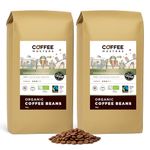 Coffee Masters Peruvian Coffee Beans 2kg (2x1kg) - Organic, Fairtrade, Single Origin, Arabica Bean, Roasted in the UK - Ideal for Espresso Machines - Great Taste Award Winner
