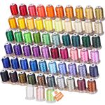 New brothreads 63 Brother Colors 100% Polyester Machine Embroidery Thread Kit 500m - Compatible for Home-Based Embroidery Sewing Machine