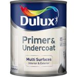 AMK® Dulux Multi Purpose Primer & Undercoat Paint White 750ml Water Based Formula Ideal For Wood Metal Masonry Surfaces Interior Exterior Application Quick Dry Low Odour