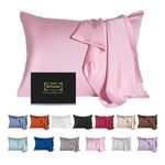 Mulberry Silk Pillowcase for Hair and Skin,Cooling Silk Pillow Case with Hidden Zipper,Allergen Proof Dual Sides Soft Breathable Smooth Silk Pillow Cover for Women. (Pink, Standard(20"x26"))