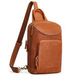 S-ZONE Sling Bag for Women Men Genuine Leather Vintage Crossbody Chest Bags Backpack Daypack Outdoor Travel Hiking Daypacks