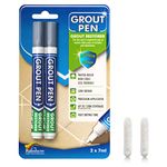 Twin Pack (GREY) Grout Pen - Designed for restoring tile grout in bathrooms & kitchens