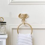Melody Maison Metallic Gold Elephant Towel Ring