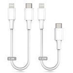 Amoner USB C Lightning Cable 30CM+15CM MFi Certified 2Pack Short iPhone PD Charger Lead Compatible with iPhone 14/13/12/11/XS/XR/X/8/8 Plus/7/6, iPad/Air/mini