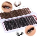 JIMIRE Brown+Black Lash Clusters 240Pcs Colored Eyelash Clusters Natural Look Mink 10-18MM Individual Lashes Thick Wispy Cluster Eyelash Extensions for Beginners Friendly