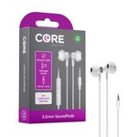 CORE essentials | SoundPods Wired Earphones 3.5mm jack | Microphone and Volume Control | Compatible with most Media Tablets, Portable DVD Players, Audio Players | Clear and Balanced Sound