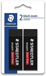 Staedtler Exam Dust-free Eraser, Black (Pack of 2)