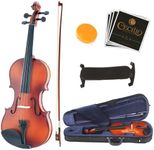 Mendini By Cecilio Violin For Beginners, Kids & Adults - Beginner Kit For Student w/Hard Case, Rosin, Bow - Starter Violins, Wooden Stringed Musical Instruments