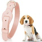 Microfiber Soft Leather Collar for Dogs -Adjustable Fashion Peach Pink No-Cruelty MF Leather Collar for Puppies-Breathable Waterproof for Indoor Outdoor Use Designer Thin Dog Collar for Small dog[S]