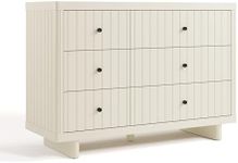 Storkcraft Kyoto 6 Drawer Dresser (Frosted Oat) - GREENGUARD Gold Certified, Nursery & Kids' Bedroom, Safety Interlocking Drawer System, & Easy Assembly with Pre-Installed Tracks