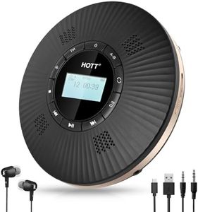 HOTT C228 Portable CD Player with Bluetooth 5.3 with 4 Speaker Stereo Sound,FM Transmitter, A-B Repeat, 5 EQ Modes,Rechargeable Battery (1800mAh) Small CD Players
