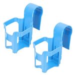 DOITOOL 2PCS Poolside Cup Holder for Above Ground Pools Pool Cup Holder for Drinks Oval Top, Pool Drink Holder Fits 2 Inch or Less Round Top Bar (Blue)