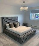 Beds & Co Grey Plush Velvet Upholst