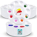 Hulameda 40pcs Art Paint Tray Palette Plastic Pallet for Kids or Pupils to Painting, DIY Craft,Play Party at Home, Kindergarten or School