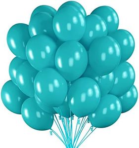 Prextex 75 Emerald Green Party Balloons 12 Inch Emerald Balloons with Matching Color Ribbon for Themed Party Decoration, Weddings, Baby Shower, Birthday Parties Supplies or Arch Décor - Helium Quality