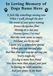 Personalised Dog In Loving Memory Graveside Memorial Poem Keepsake Card Includes Free Ground Stake F75