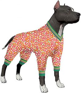LovinPet Dogs Bodysuit, Post Operative Protection Dog Pajamas, Coverage Dog Jumpsuit, Lightweight Floralish Blooms Field Luminous Prints as Dog Sweater Bottoming for Large Dogs Apparel L