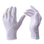 White Gloves, Zealor 12 Pairs Soft Cotton Gloves, Coin Jewelry Silver Inspection Gloves, Stretchable Lining Glove, Medium Size