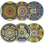 vancasso SIMI Dinner Plates Set of 6, 10.5 Inch Porcelain Dinnerware Set, Microwave, Oven and Dishwasher Safe, Dessert Plates, Pasta Plates, Salad Plates, Colorful Bohemian Style Dishes for Kitchen