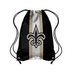 Forever Collectibles Unisex's Team Stripe Drawstring Backpack Bag, Black, 19" x 14"