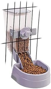 Oncpcare 1L Rabbit Cage Automatic Feeder Food Dish Small Animal Bin Feeder with Lid for Bunny Cat Ferret Chinchilla Guinea Pig