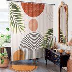 KIBAGA Beautiful Shower Curtain for Your Bathroom - Midcentury Boho Curtains to Use as Bathroom Decor - The Perfect Shower Curtain to Brighten Up Your Bathroom