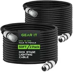 GearIT DMX to DMX Stage Lighting Cable (50 Feet, 2-Pack) DMX Male to Female (XLR Compatible) 3-Pin Balanced Shielded for DJ LED Moving Head Par Light, Mic Mixer, Recording Studio, Podcast - 50ft