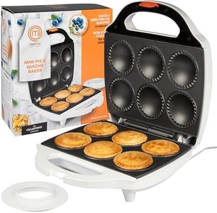 MasterChef Mini Pie and Quiche Maker- Pie Baker Cooks 6 Small Pies and Quiches in Minutes- Non-stick Cooker w Dough Cutting Circle for Easy Dough Measurement and Filling, Mothers Day Gift