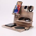 Wooden Docking Station Desktop Mobile Phone Holder, Bedside Table Organiser, Stand Watch Organizer, Phone Docking Station(Docking Station)