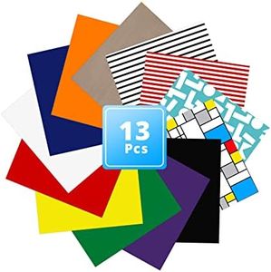 HTVRONT HTV Heat Transfer Vinyl Bundle: 13 Pack 12" x 10" Iron on Vinyl for T-Shirt, 12 Assorted Colors HTV Vinyl with Teflon Sheet for for All Cutting Machine or Heat Press Machine