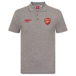 Arsenal FC Official Football Gift Mens Crest Polo Shirt Grey XL