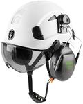 Safety Helmet Hard Hat with Visor and Ear Protection Adjustable Lightweight Vented ABS Work Helmet for Men and Women 6-Point Suspension ANSI Z89.1 Approved Ideal for Industrial & Construction