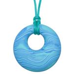 Munchables: Jewelry For Kids that Chew Toddler Silicone Munchables Scribbles Chew Necklace For Boys And Girls-Sensory Jewelry (Aqua)