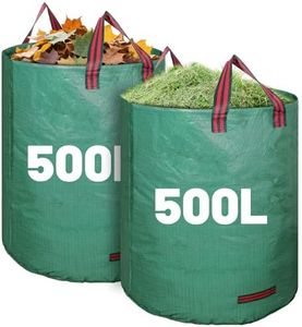 Dntorx 132 Gallons Reusable Yard Waste Bags, 2 Packs Lawn and Leaf Bags With Reinforced Handles, Collapsible Garden bag For Leaves,Grass,Storm Debris,Construction Waste, Standable&Foldable