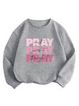 TAGAS Women's Fleece Hooded Neck Sweatshirt (WSS-4-PRAY-GREY-S_Grey