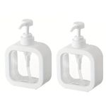 ARURA (LABEL) Soap Dispenser Plastic Clear Empty Pump Lotion Bottles Portable Soap Dispensers Pressing Refillable Liquid Container for Kitchen Bathroom (300 ML - 2 PCs)