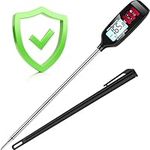 Digital Meat Thermometer, Food Thermometer, Instant Read Thermometer for Cooking, Outdoor BBQ Grill Thermometer with Backlight, Long Probe Candy Thermometer - Battery Included