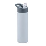 Smash Stainless Steel Drink Bottle with Sipper Lid with Straw, Grey, 750ml