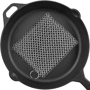 8"x6" 316L Stainless Steel Cast Iron Cleaner for Cleaning Cast Iron Pan Pre-Seasoned Pan Dutch Ovens Waffle Iron Pans Grill Skillet